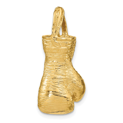 14K Hollow Polished 3-D Large Boxing Glove Pendant