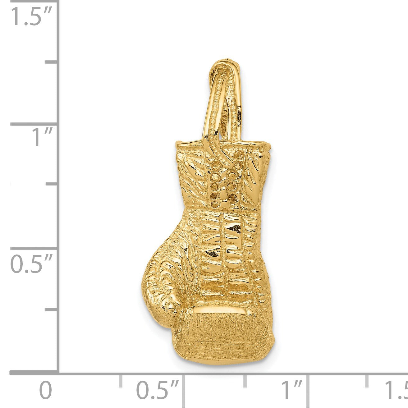 14K Hollow Polished 3-D Large Boxing Glove Pendant