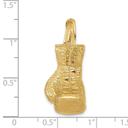 14K Hollow Polished 3-D Large Boxing Glove Pendant