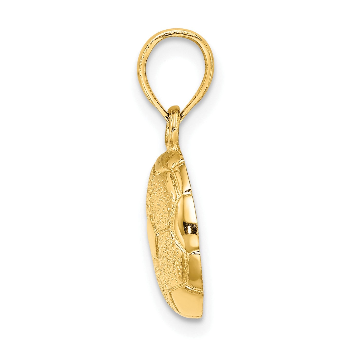 14k Solid Polished Domed Open-Backed Soccer Ball Charm
