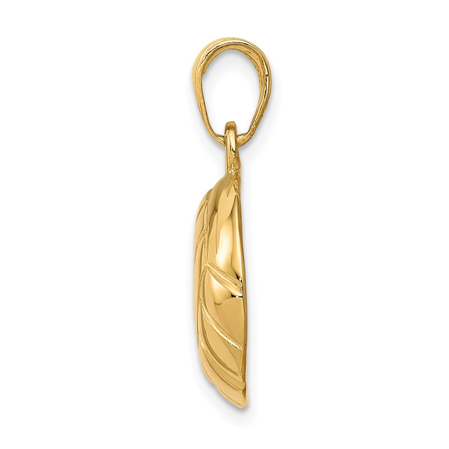 14k Polished Domed Open-Backed Volleyball Pendant