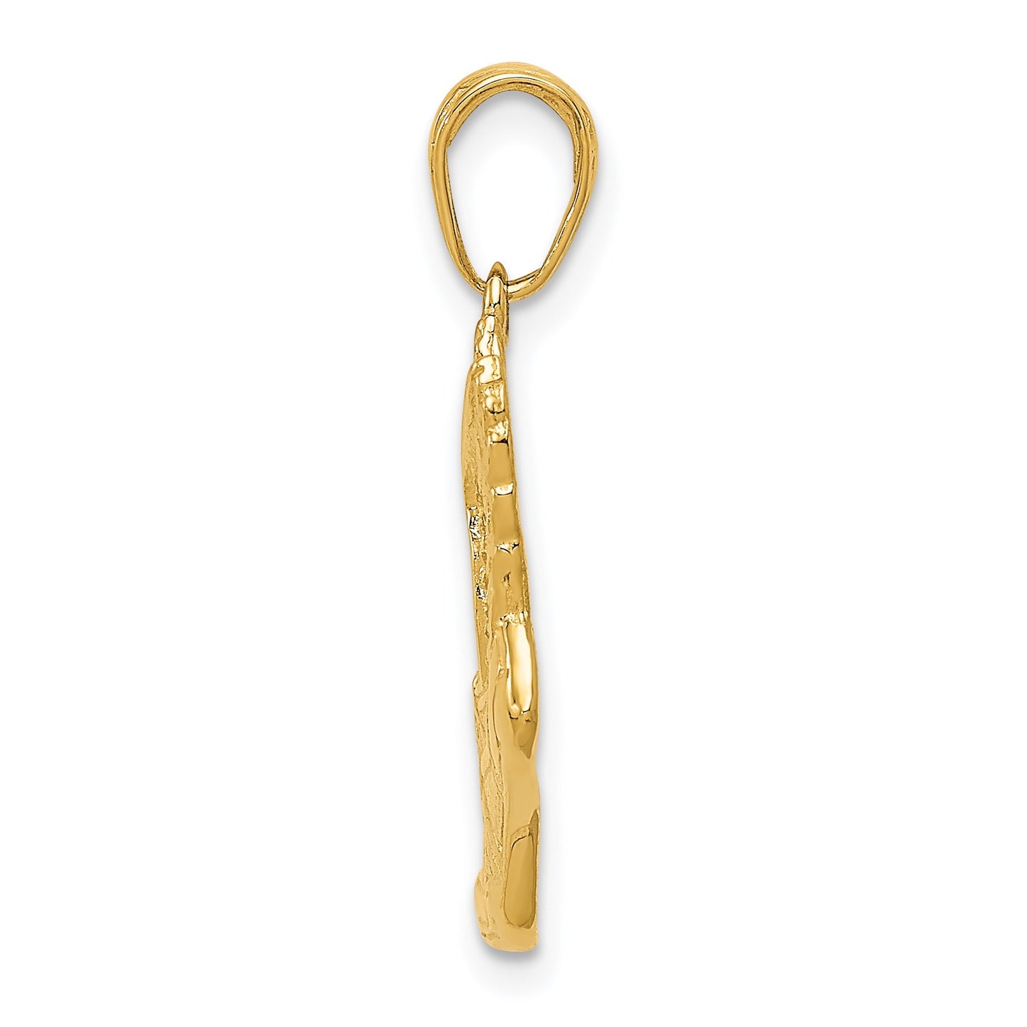 14k Polished Running Shoe with Wings Pendant