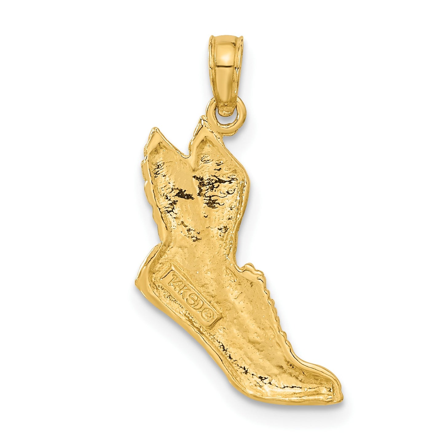 14k Polished Running Shoe with Wings Pendant