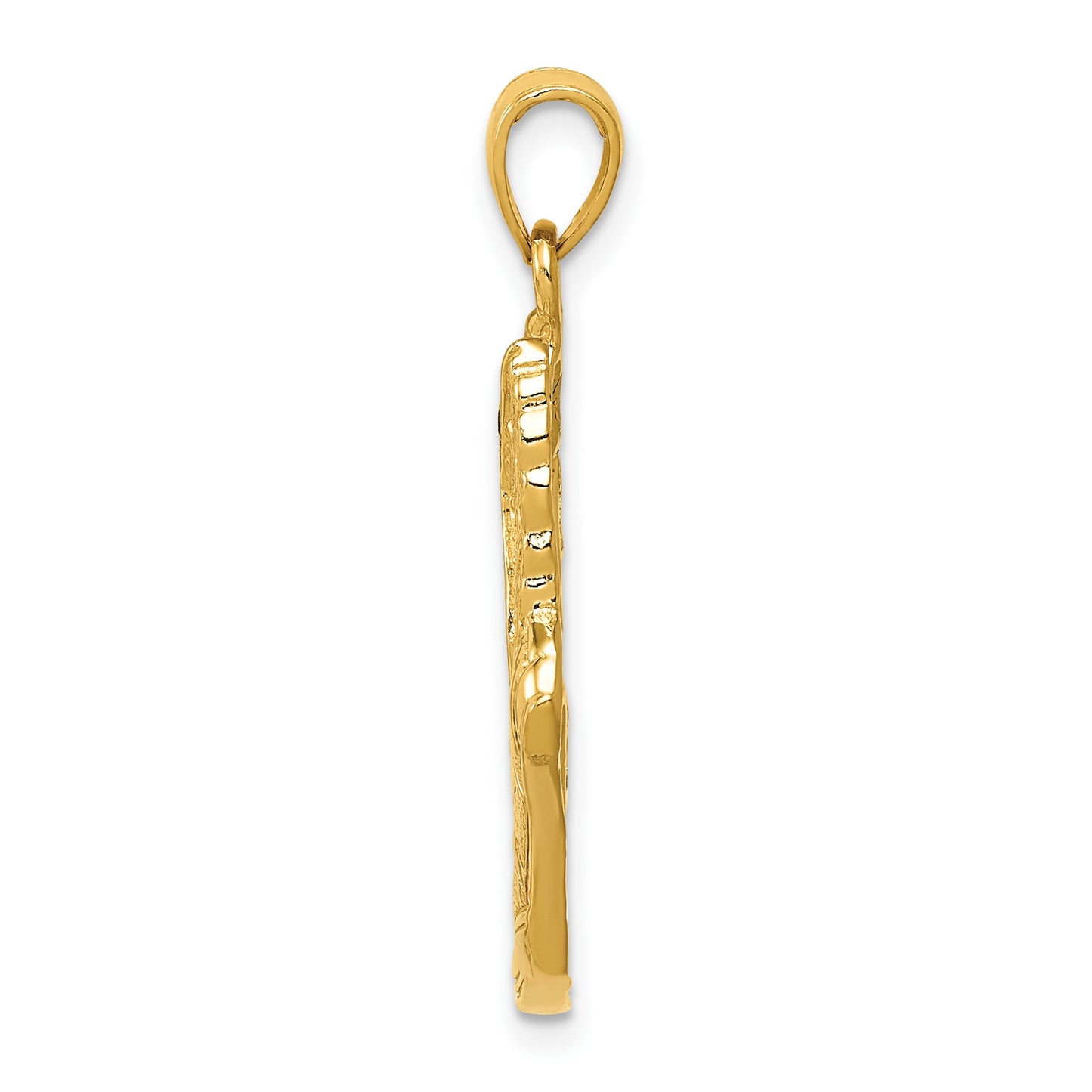 14k Polished Running Shoe with Wings Pendant