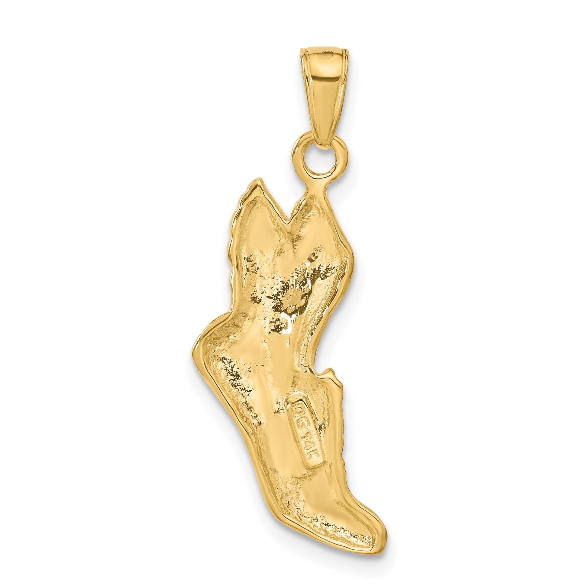 14k Polished Running Shoe with Wings Pendant