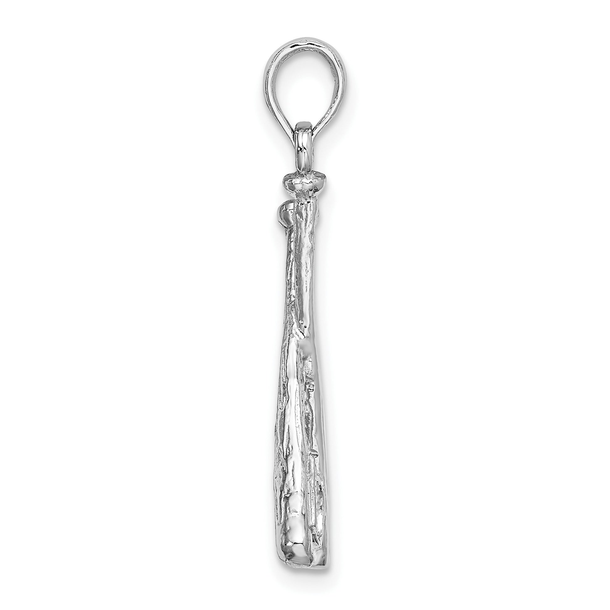 14K White Gold 2-D Baseball Bats and Ball Charm