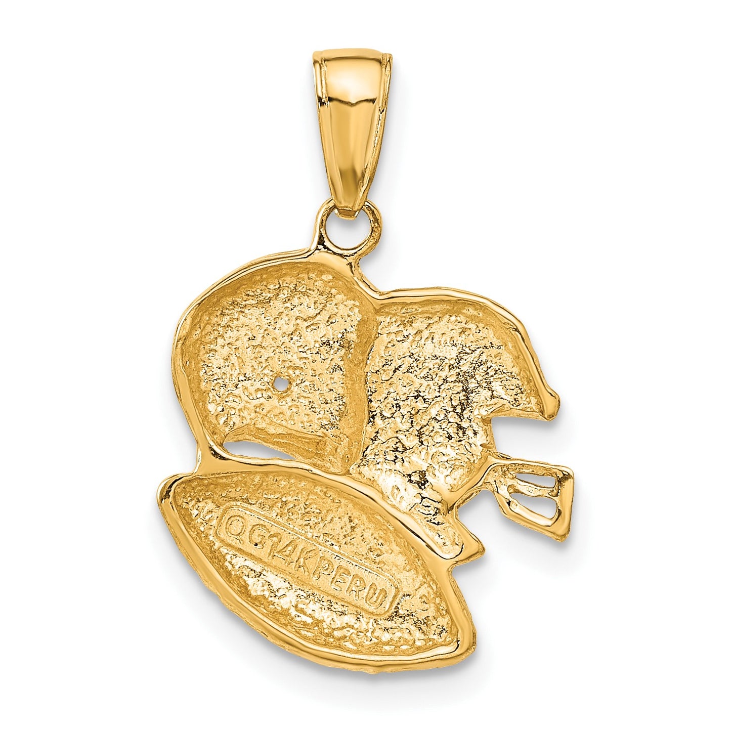14K 2-D Double Football Helmets and Ball Charm