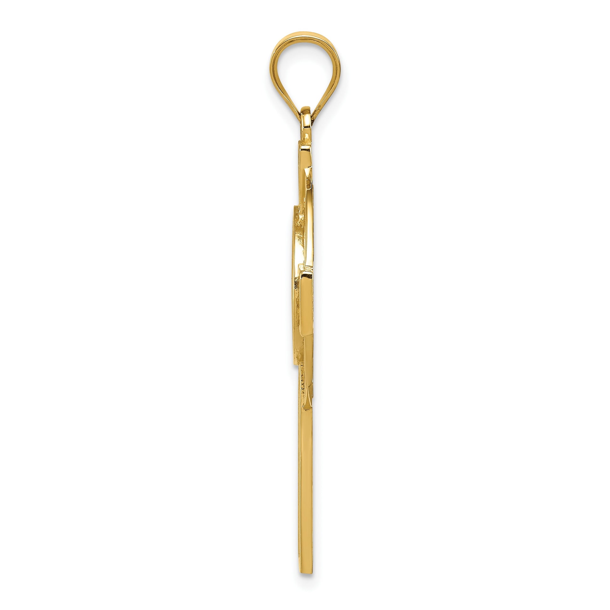 14k Celtic Claddagh Cross Pendant