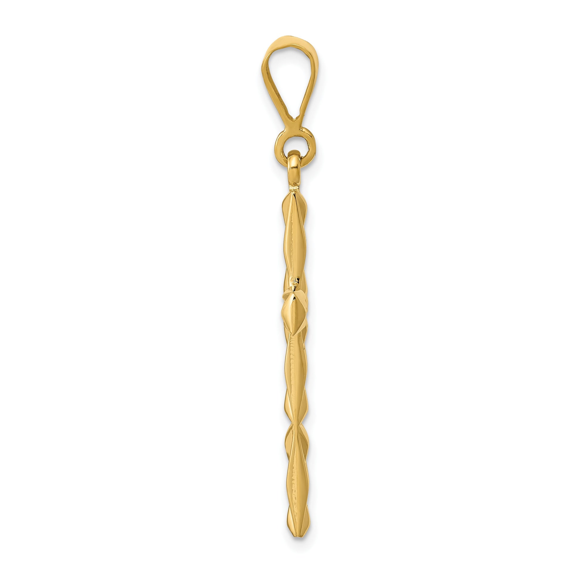 14k Design on Both Sides Reversible Latin Cross Pendant