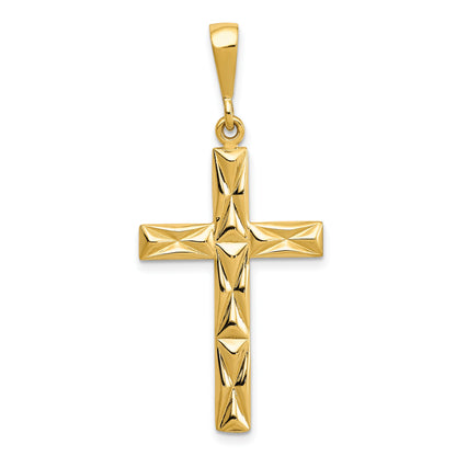 14k Design on Both Sides Reversible Latin Cross Pendant