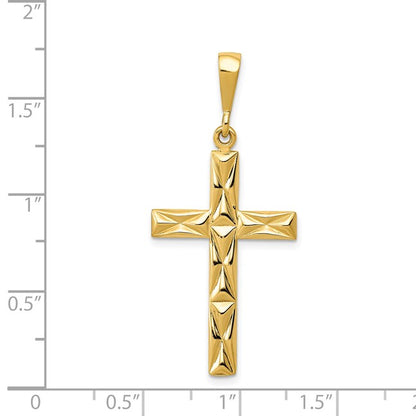14k Design on Both Sides Reversible Latin Cross Pendant