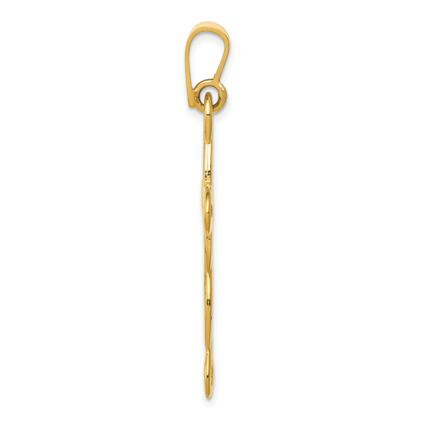 14k Polished Loop Cross Pendant