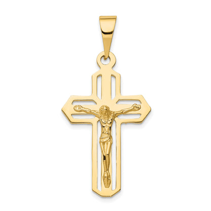 14k Polished Cut-out Crucifix Pendant