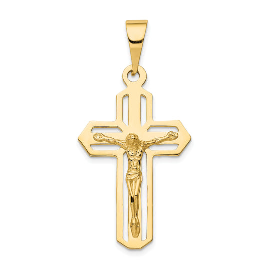 14k Polished Cut-out Crucifix Pendant