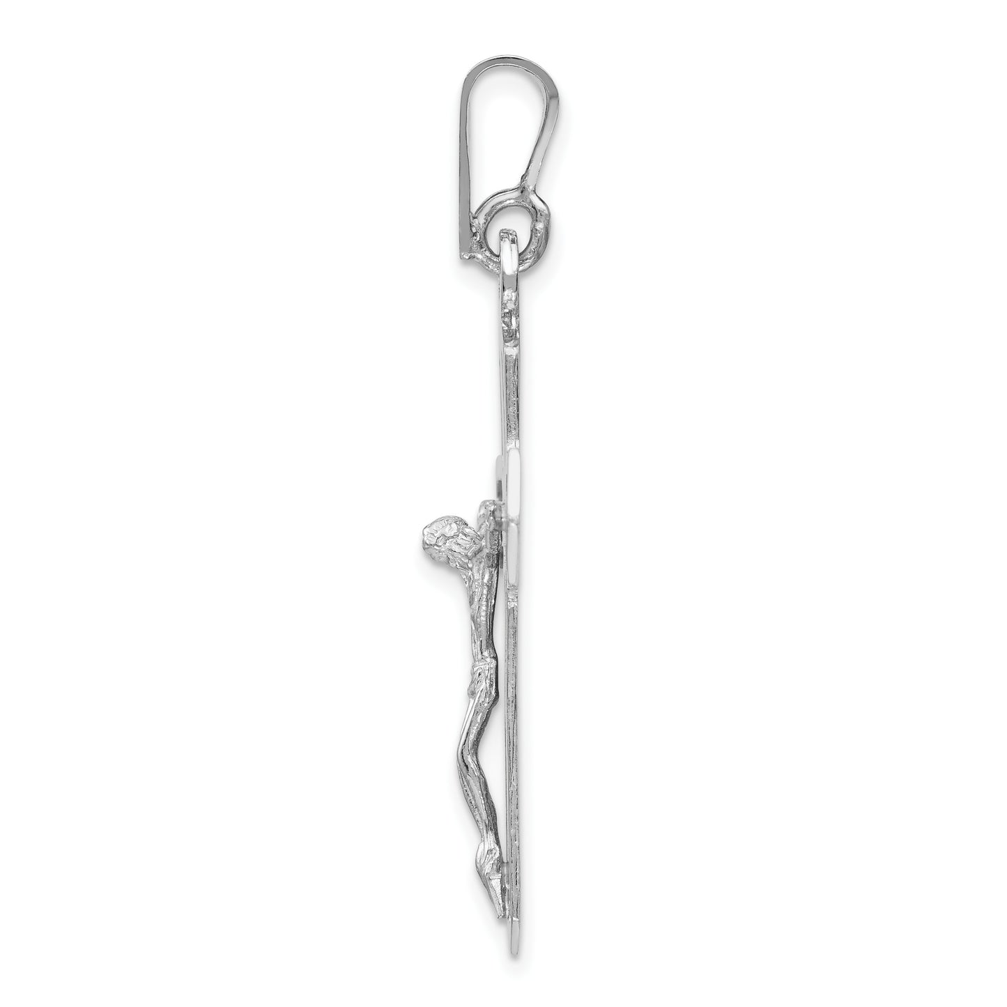 14k White Gold Cut-out Crucifix Pendant