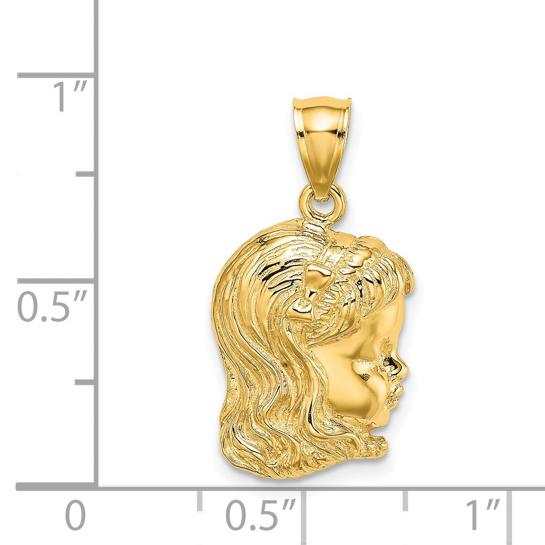 14k Girl Head Charm