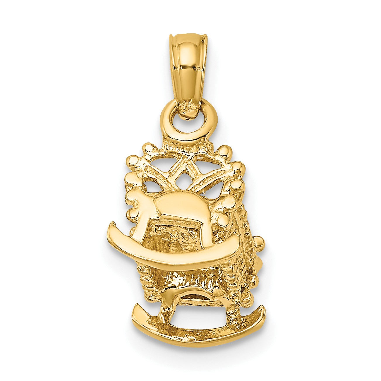14k 3-D Baby Cradle Charm