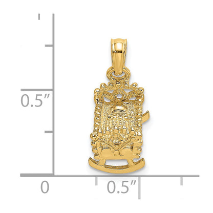 14k  3D Baby Cradle Charm