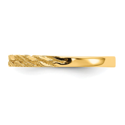 14k Diamond-cut Rope Ring
