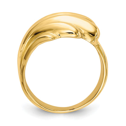 14k High Polished Wave Dome Ring