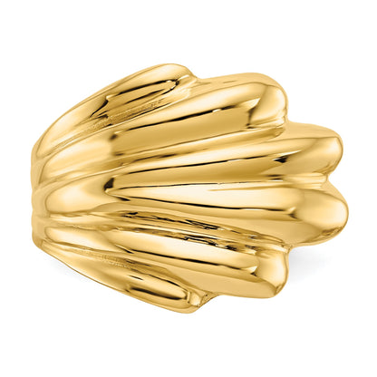 14k High Polished Wave Dome Ring