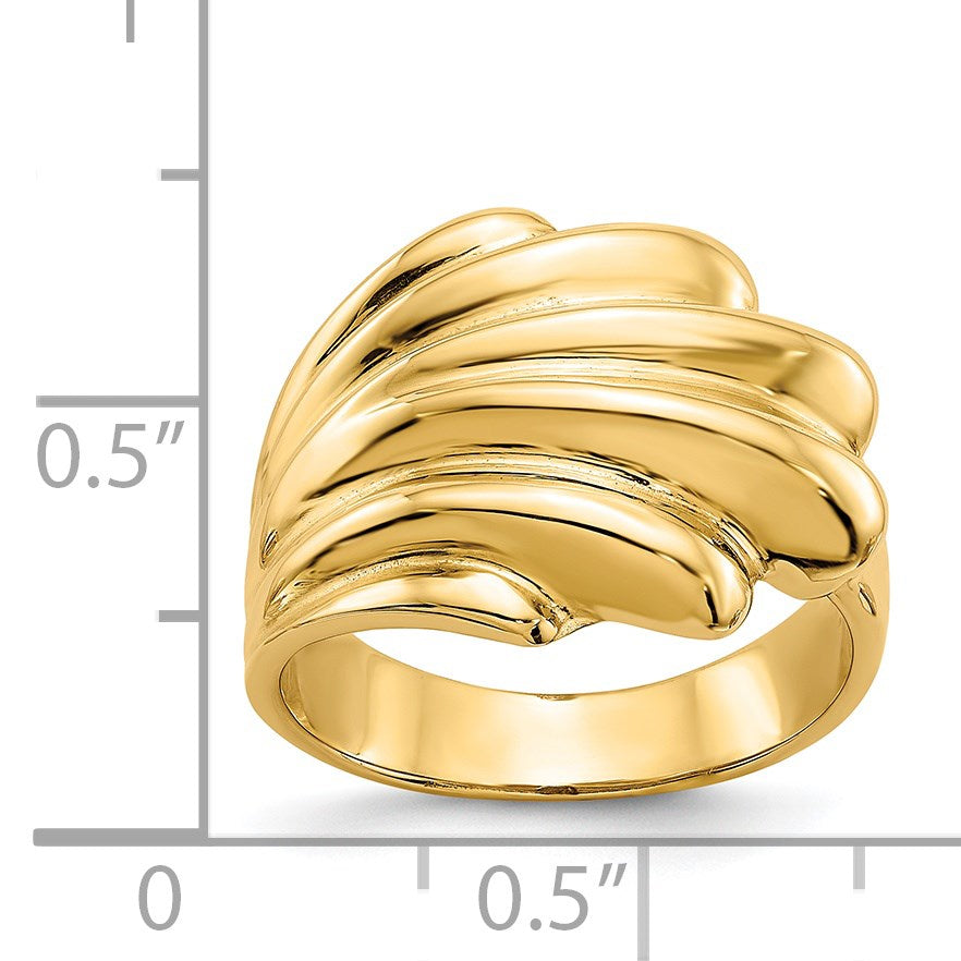 14k High Polished Wave Dome Ring