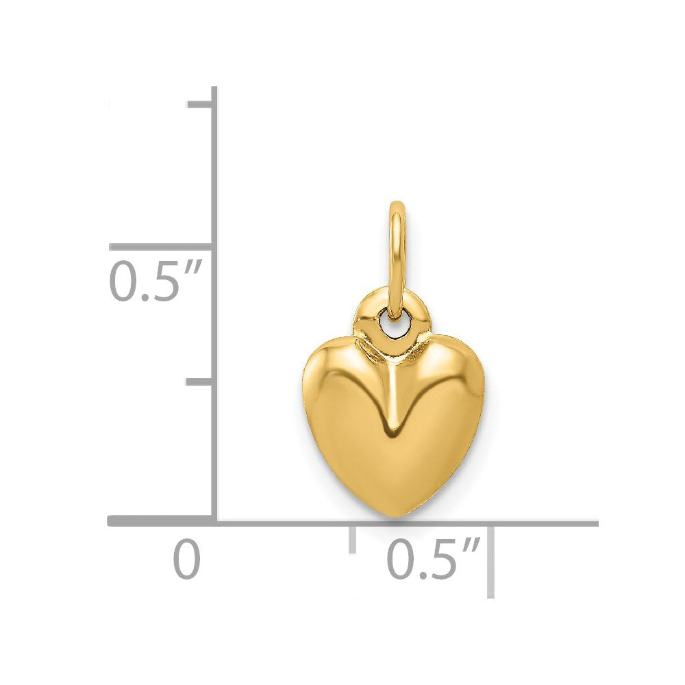 14K Polished 3-D Puffed Heart Charm