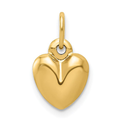 14K Polished 3-D Puffed Heart Charm