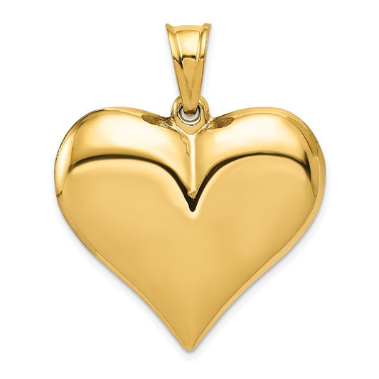 14K Polished 3-D Puffed Heart Pendant