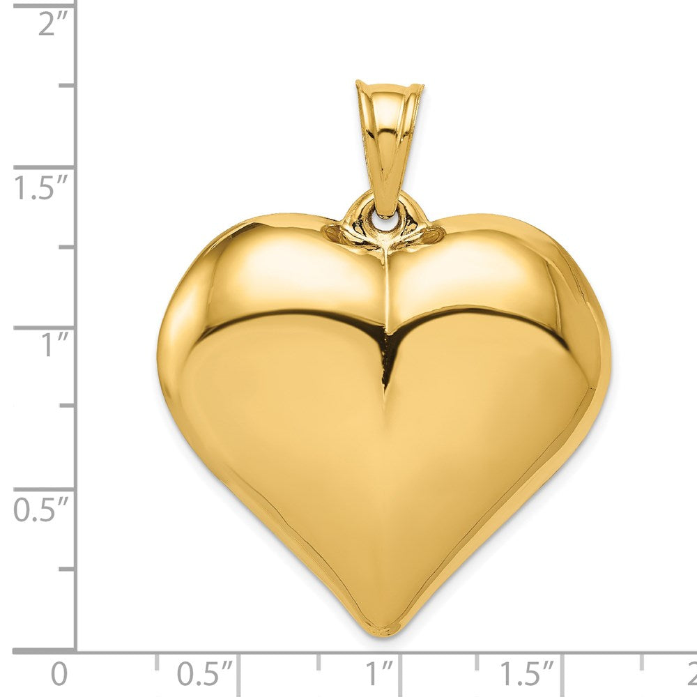 14K Polished 3-D Large Puffed Heart Pendant