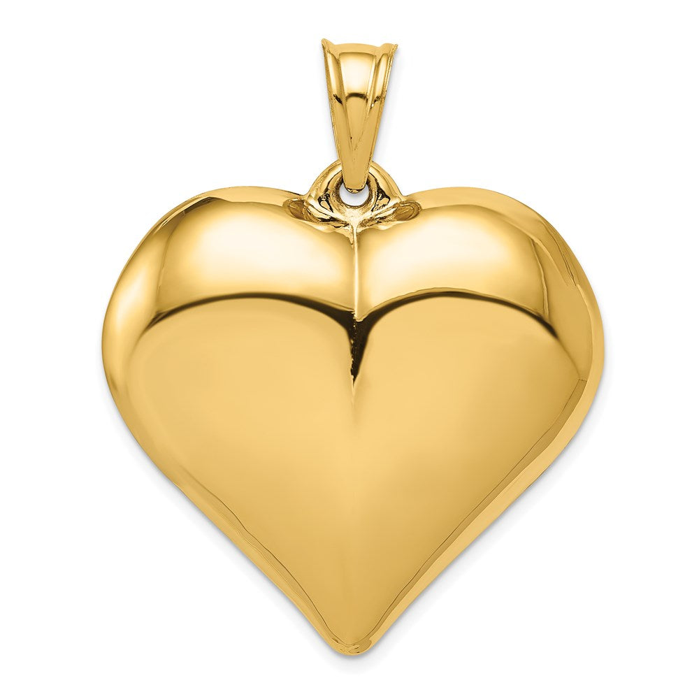 14K Polished 3-D Large Puffed Heart Pendant