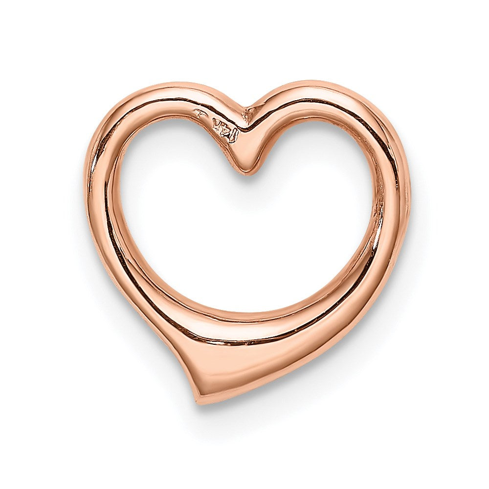 14K Rose Polished Heart Chain Slide