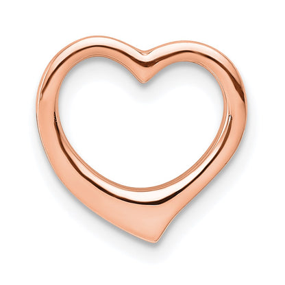 14K Rose Polished Heart Chain Slide