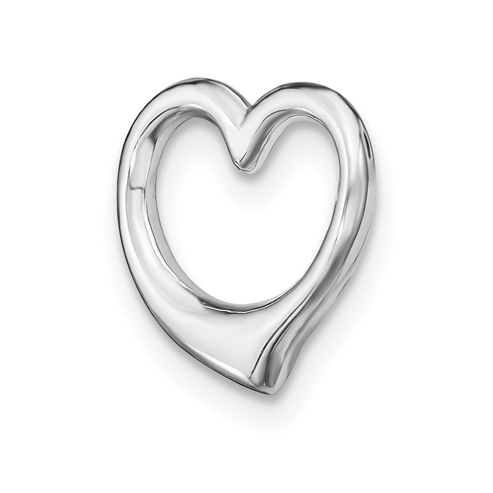 14K White Gold Polished Heart Chain Slide