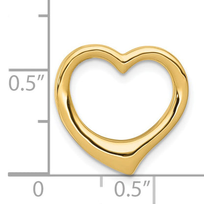14K Polished Floating Heart Chain Slide
