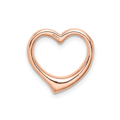 14K Rose Polished Floating Heart Chain Slide