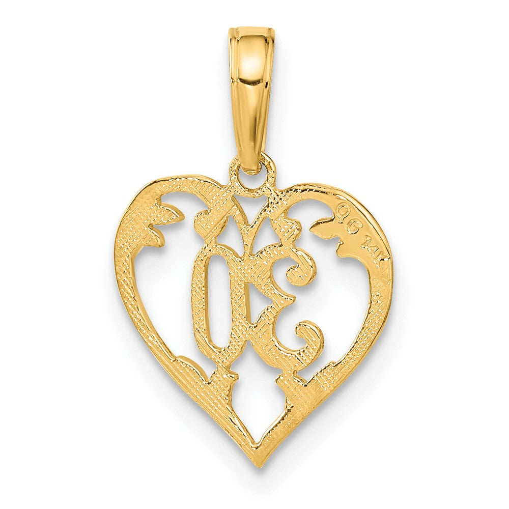 14k 30 in Heart Cut-out Pendant