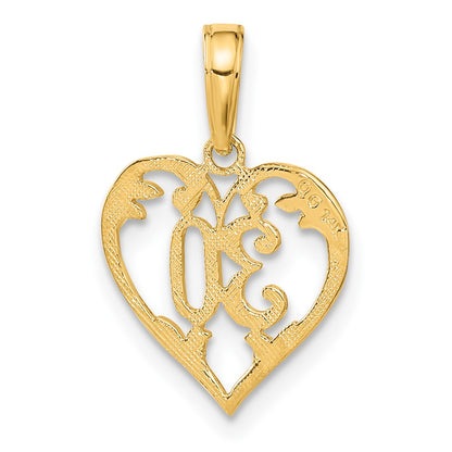 14k 30 in Heart Cut-out Pendant