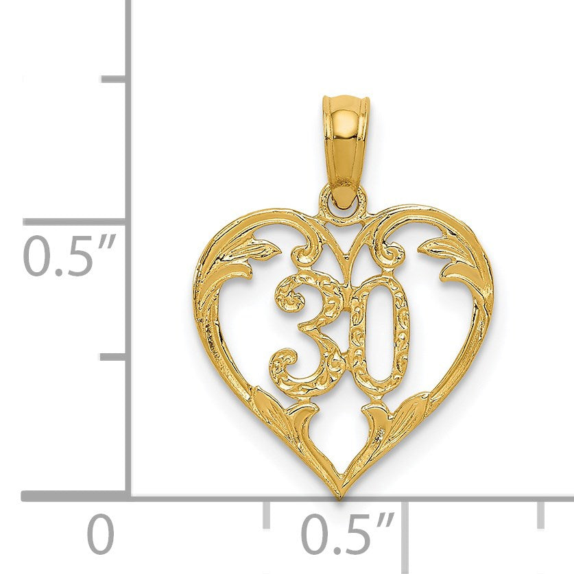 14k 30 in Heart Cut-out Pendant