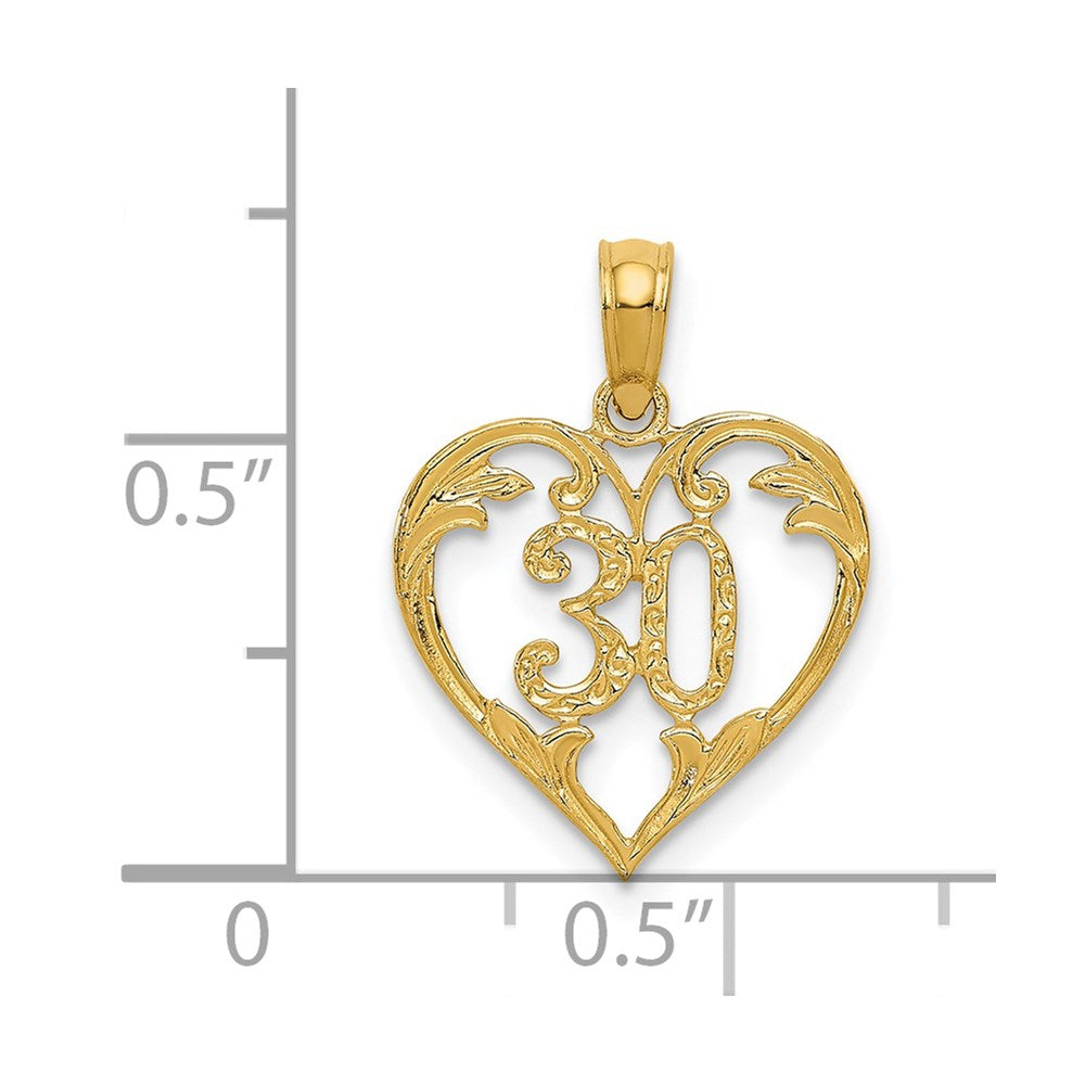 14k 30 in Heart Cut-out Pendant