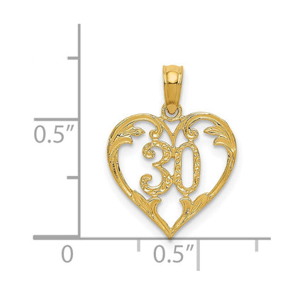 14k 30 in Heart Cut-out Pendant