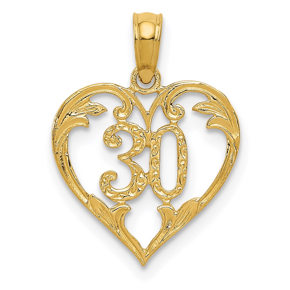 14k 30 in Heart Cut-out Pendant