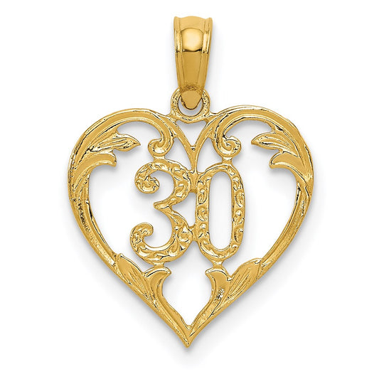 14k 30 in Heart Cut-out Pendant