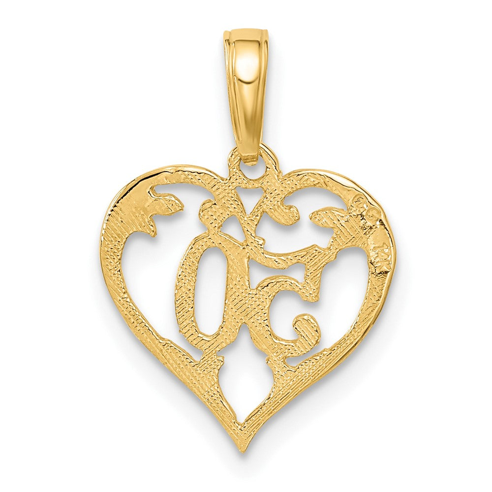 14k 50 in Heart Cut-out Pendant