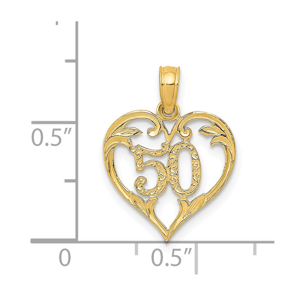 14k 50 in Heart Cut-out Pendant