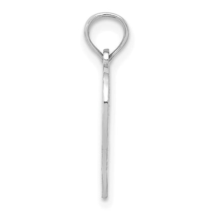 14k White Gold 50 in Heart Cut-out Pendant