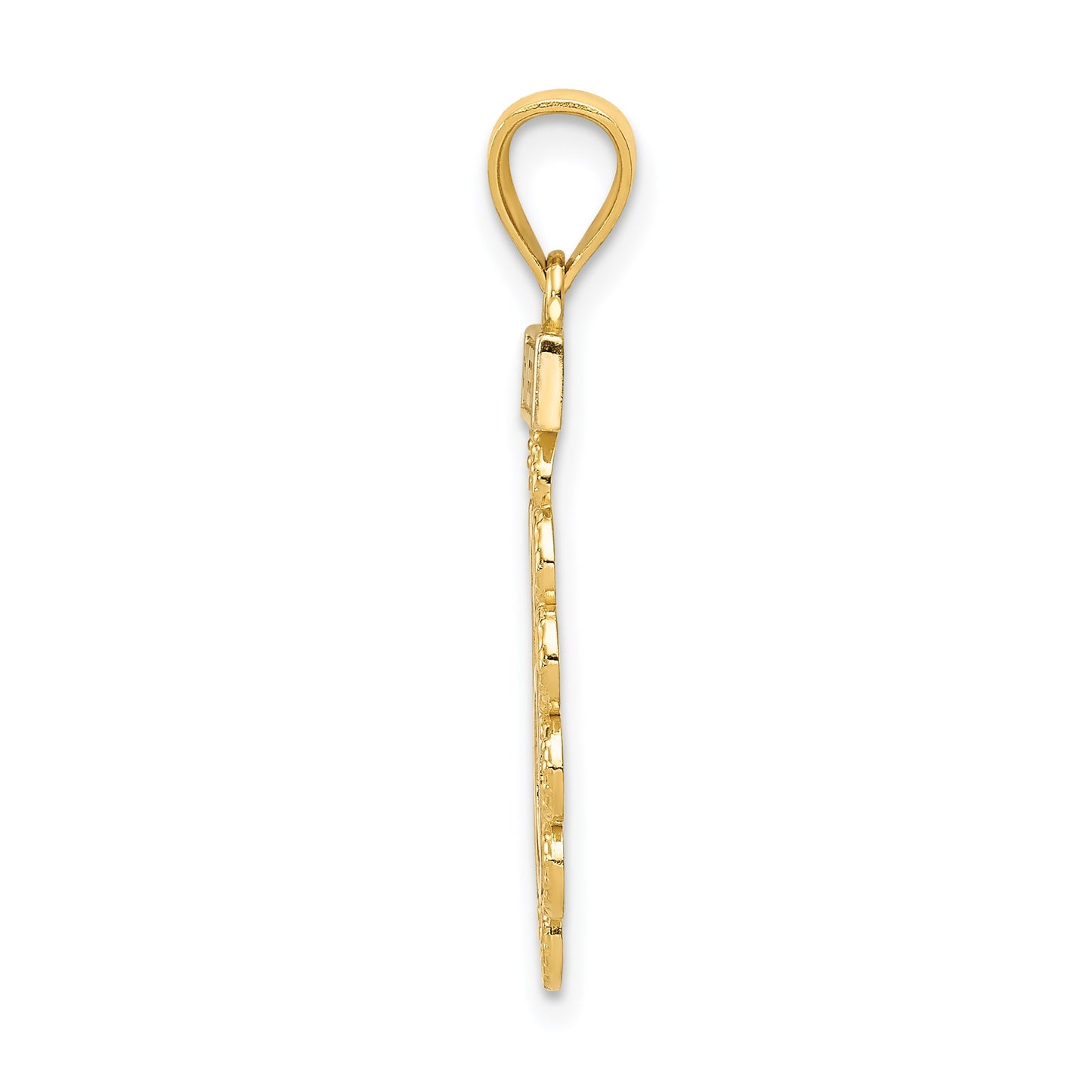 14k with White Rhodium Filigree SWEET 16 Pendant