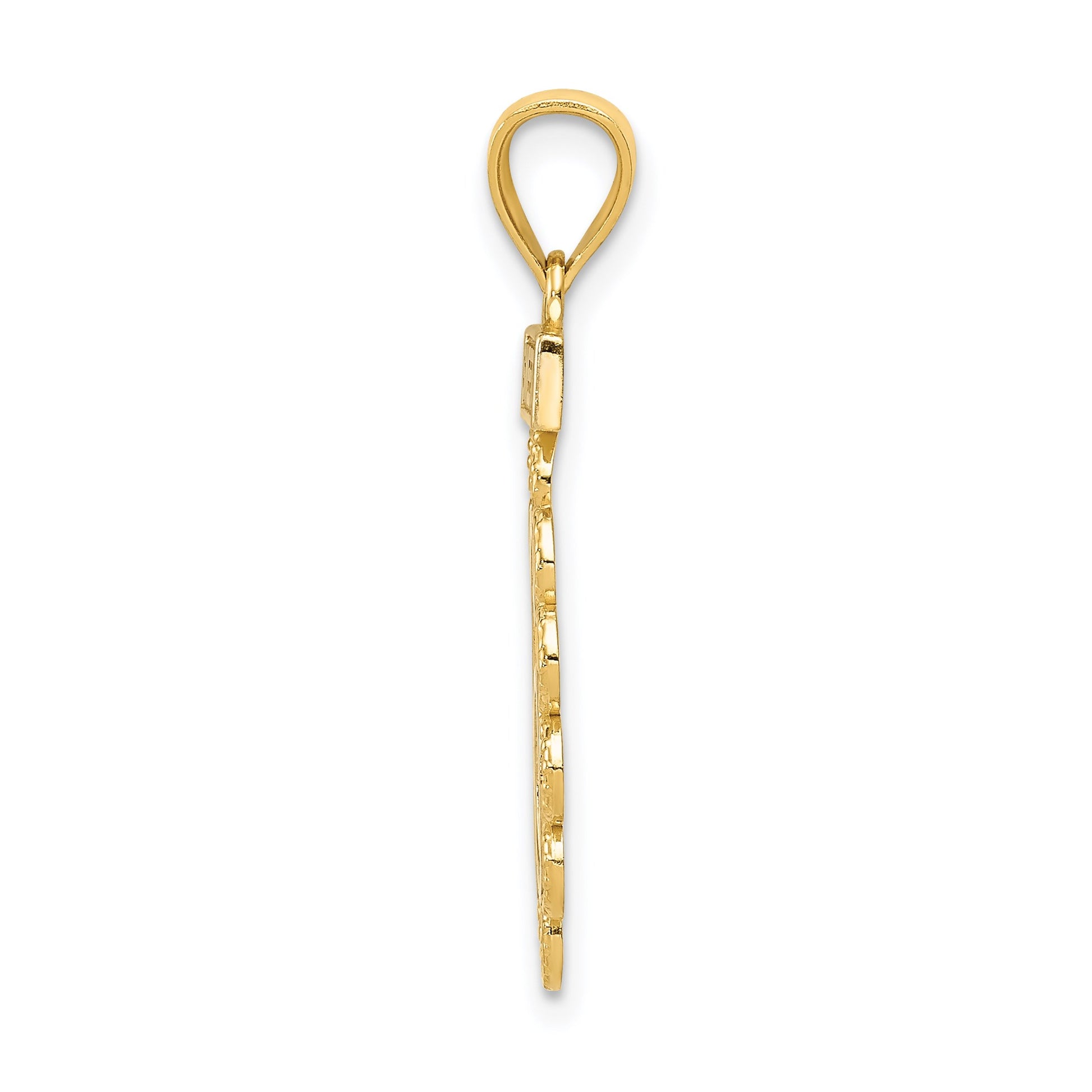 14k with White Rhodium Filigree SWEET 16 Pendant
