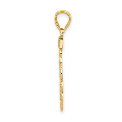 14k with White Rhodium Filigree SWEET 16 Pendant
