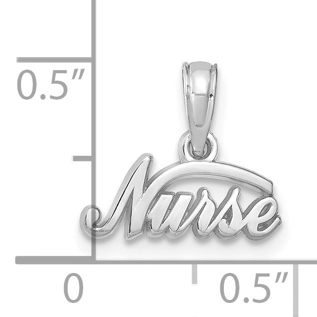 14K White Gold NURSE Pendant